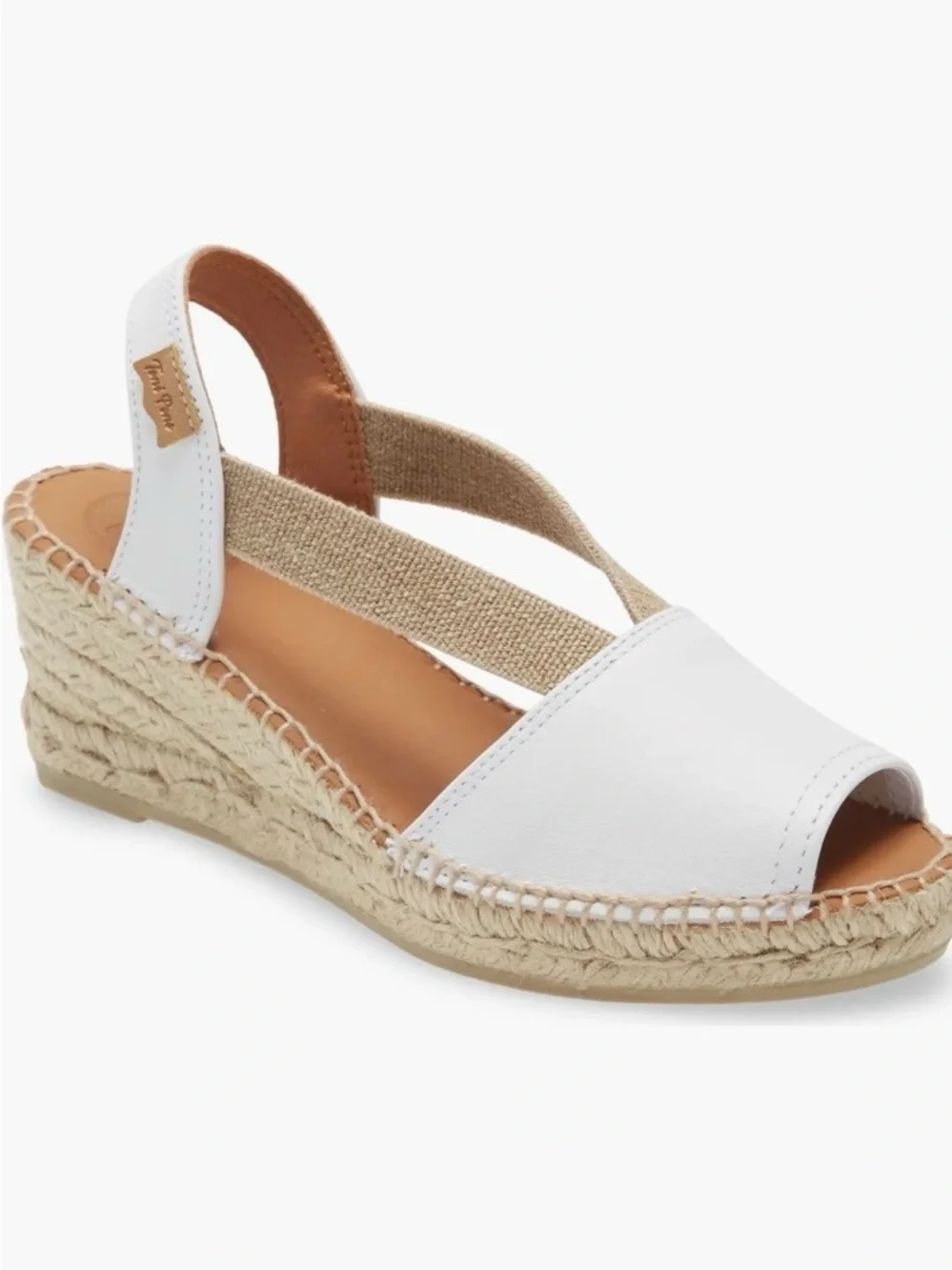 Toni Pons Etna Espadrille Sandals White Leather NWOT